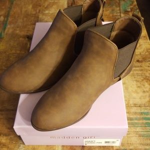 Madden Girl Draaft Cognac Ankle Boots